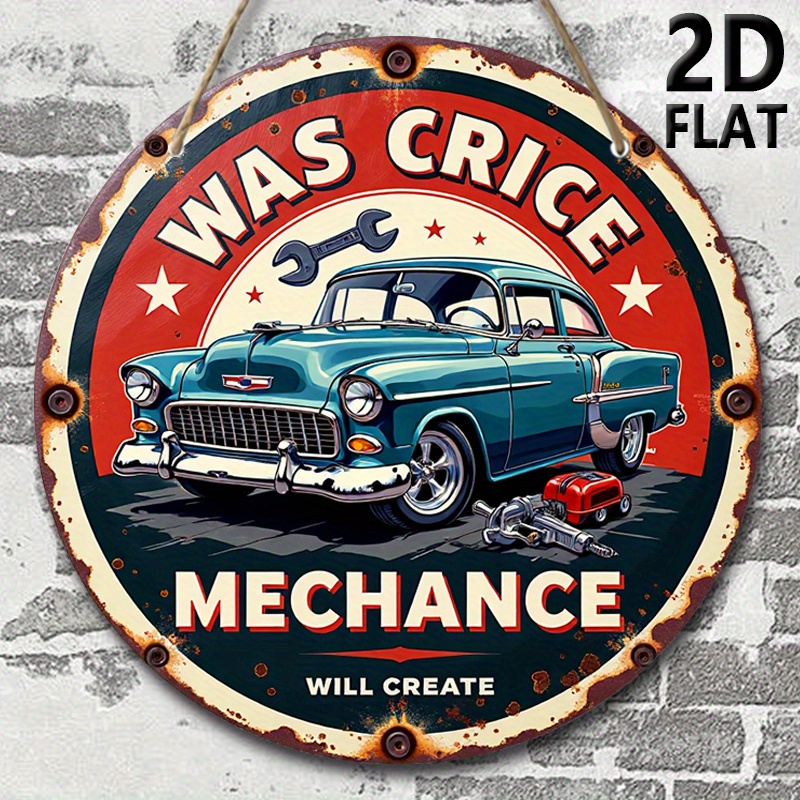 Auto Repair Shop Logo Design - 2D plane, retro auto repair shop