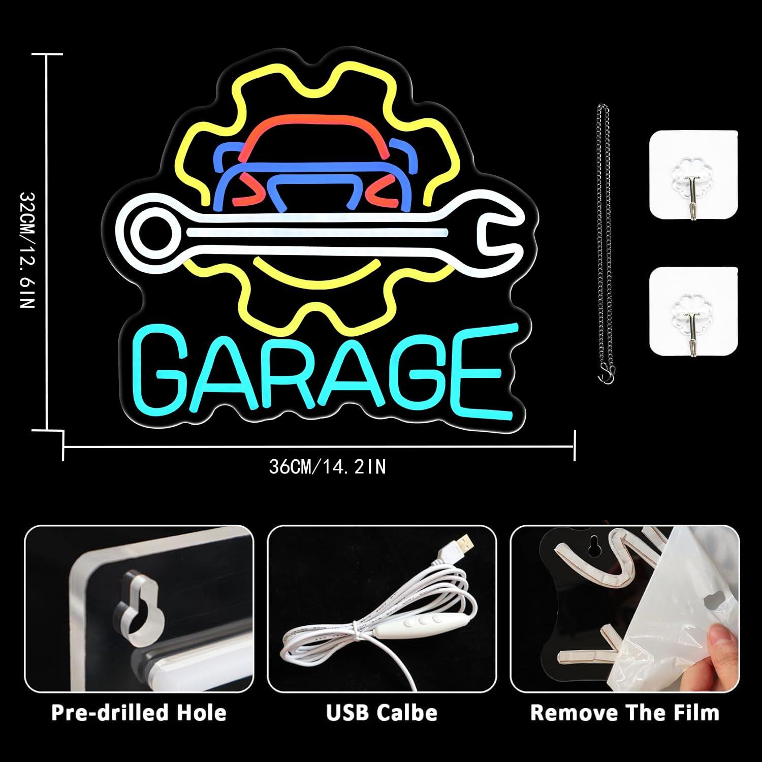 Garage Neon Sign USB Powered L - Auto Repair Shops review and price