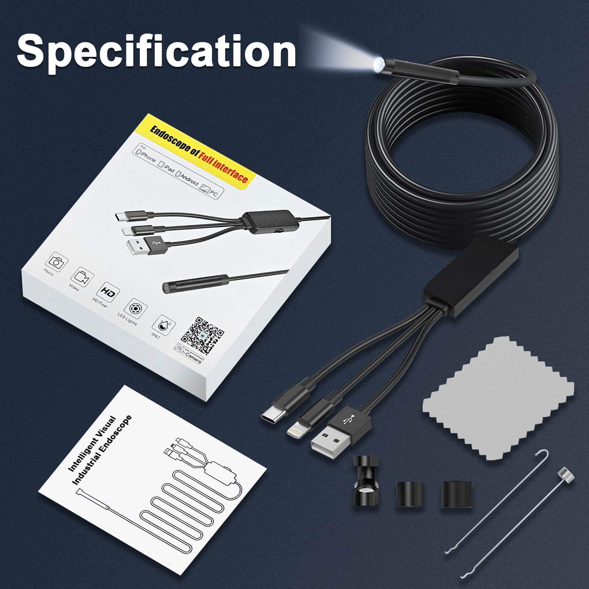 New Arrival 3 in 1 1080P Indus - Endoscope Inspection Camera review and price