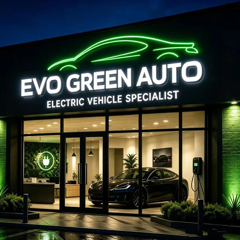 Custom LED Backlit Letter Sign - Auto Repair Shop Logo Design review and price